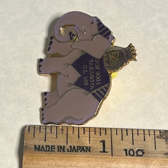 Jesters of Florida 2001 Sarasota Elephant 189 Metal Enamel Lapel Hat Pin - Picture 7 of 7
